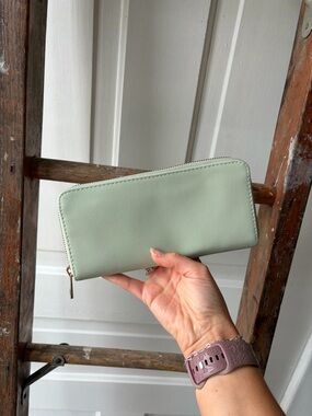 A New Day Zip-Around Wallet in Sage Green